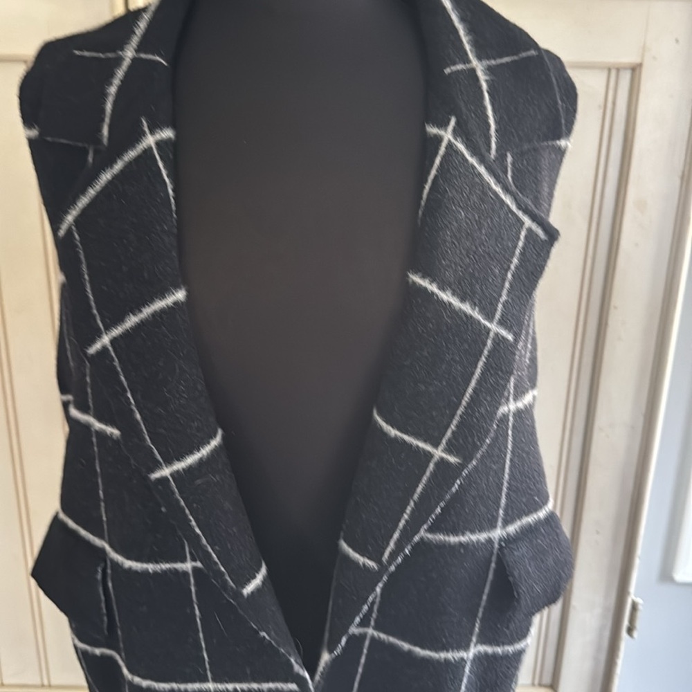 Anthropologie Quinnwindow Pane Open Front Vest Du… - image 7